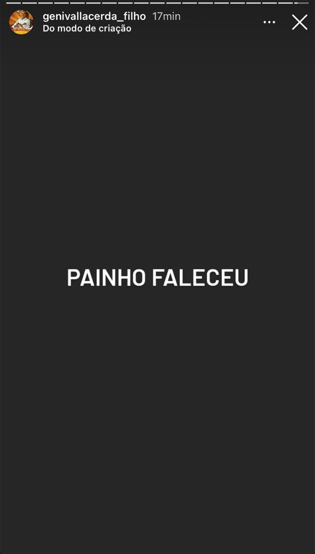 Genival Lacerda Filho informa os seguidores sobre a morte do cantor Genival Lacerda (Foto: Reprodução / Instagram)