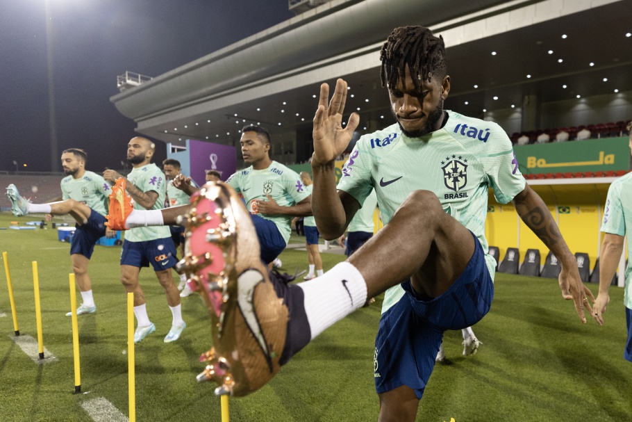 Treino da Seleção Brasileira no centro de treinamento em Doha. Fred