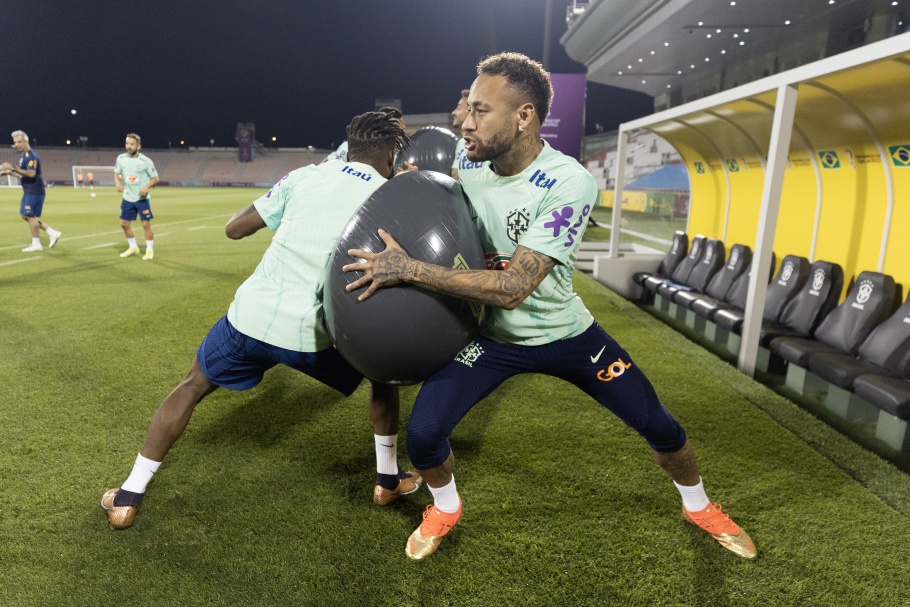Treino da Seleção Brasileira no centro de treinamento em Doha. Neymar