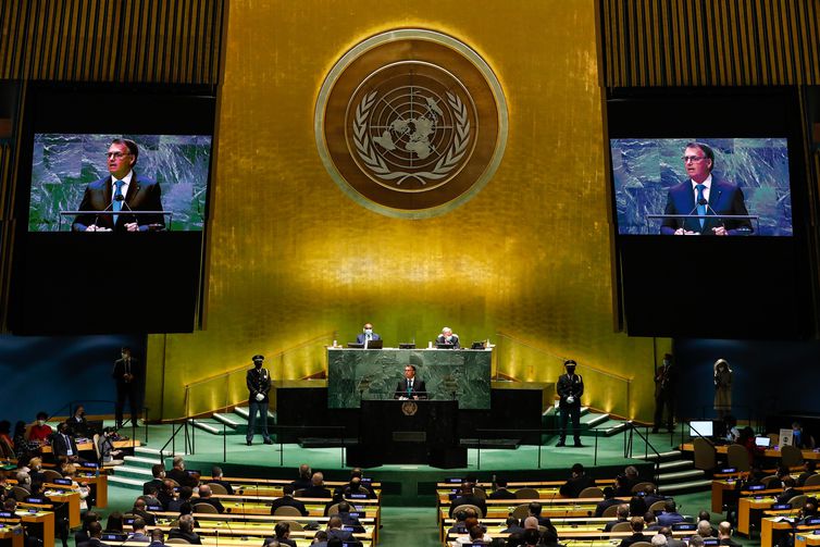 (Nova Iorque - EUA, 21/09/2021) Discurso do Presidente da República Jair Bolsonaro.
Foto: Alan Santos/PR