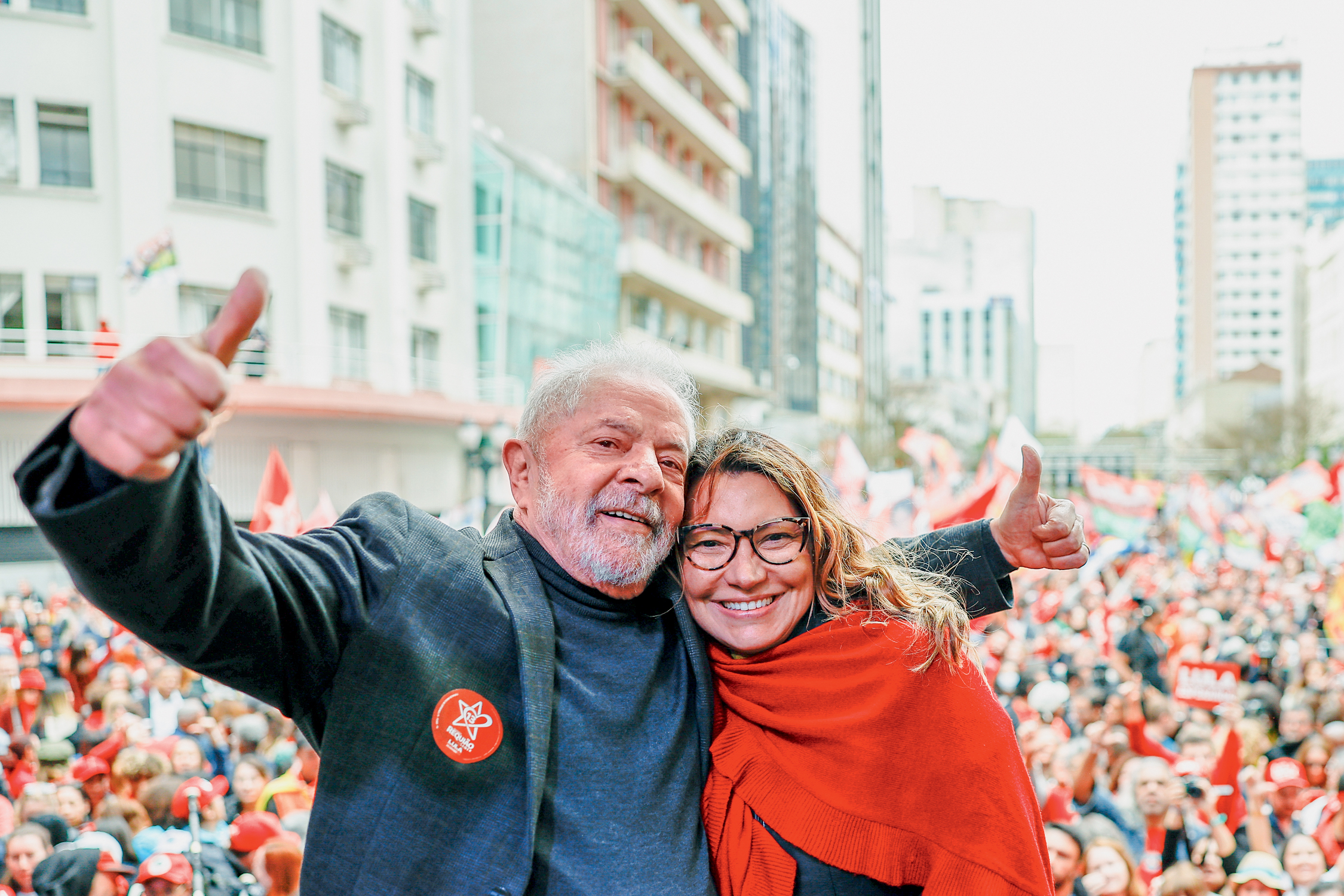 MINISTROS - Com a esposa, Rosângela da Silva, a Janja: 