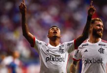 Decisivo, Bruno Henrique celebra vitória contra o Bahia em Salvador pela Copa do Brasil