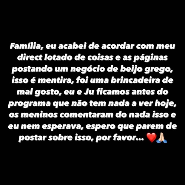 Após expor affair com Juliette, Alê Oliveira é criticado e se pronuncia (Foto: Reprodução/Instagram)